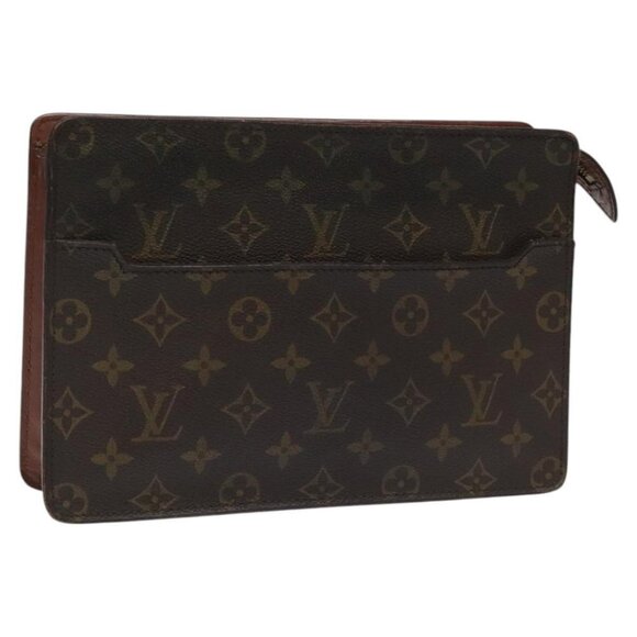 LOUIS VUITTON Monogram Pochette Homme Clutch Bag M51795 LV Auth 115385 - Picture 1 of 16
